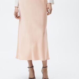 Mango Soft Peach Midi Skirt